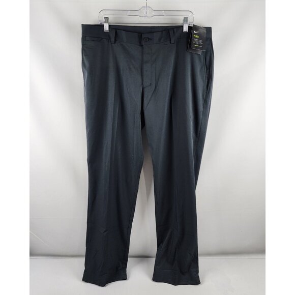 Nike Pants Men 38x32 Black Dri-Fit Flat Front Tech Golf Pants 906780-010 NWT - Picture 1 of 11